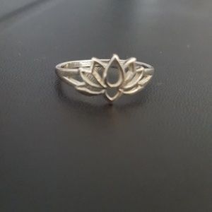 Sterling silver lotus flower ring 925 stamped